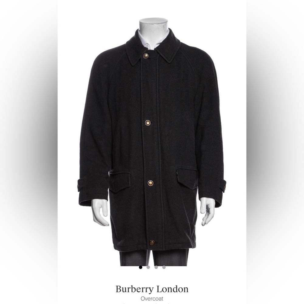 Mens Burberry Wool Overcoat Charcoal Grey. Great condition